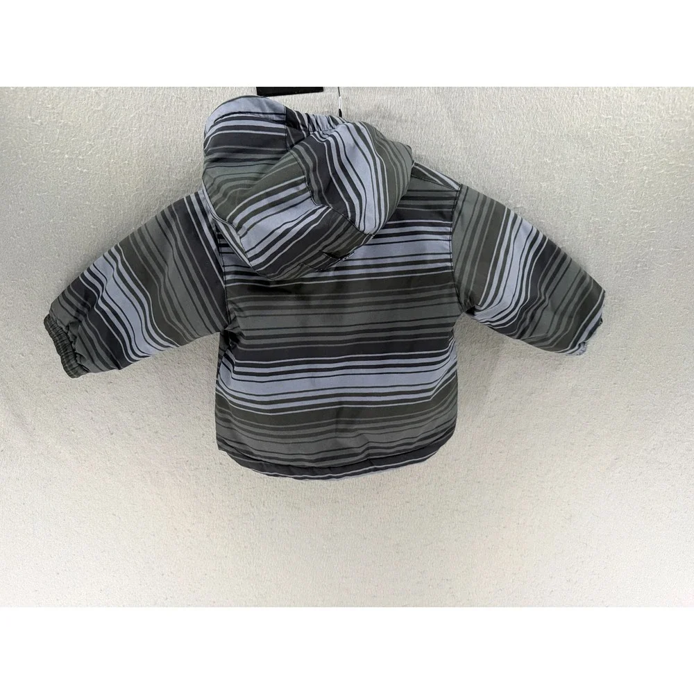 Columbia Jacket Baby Boys‎ 6/12 Months Black Gray Fleece Lined Stripe Hooded